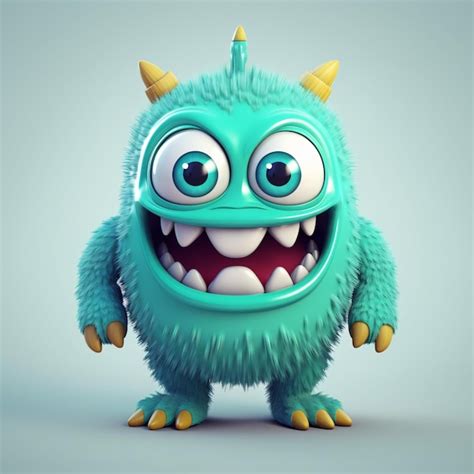 premium ai image adorable 3d monster character collection of cute and