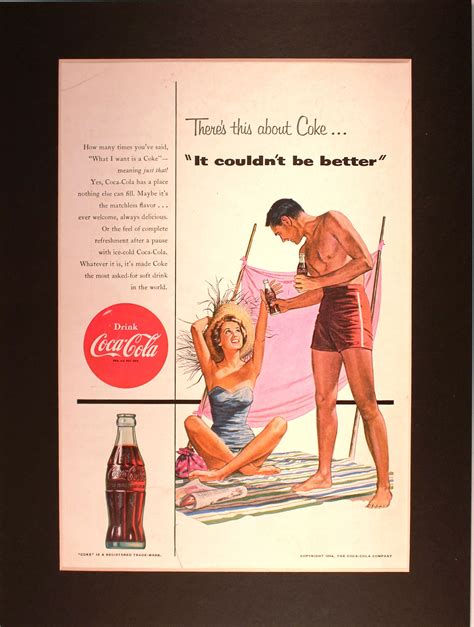 1954 Coca Cola Beach Magazine Advertisement Vintage Etsy