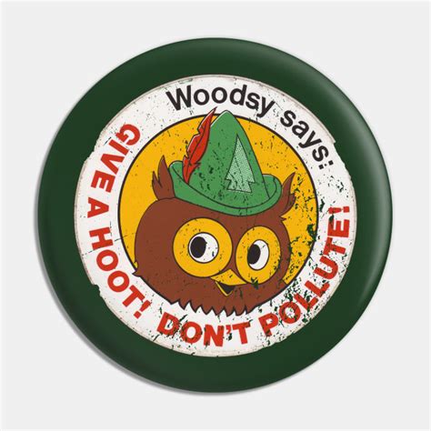 Woodsy Owl Woodsy Owl Pin Teepublic
