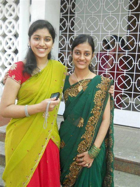 Homely Indian Girls Tamil Nadu College Girls Wearing Saree