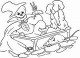 Coloring Skeleton Halloween Coffin Frighten Tomb Stone Cat Pumpkin sketch template
