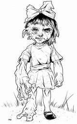Coloring Pages Scary Zombie Colouring Adult Creepy Halloween Kids Drawings Cartoon Sheets Drawing Dolls Print Child Cute Tattoos Children Dope sketch template