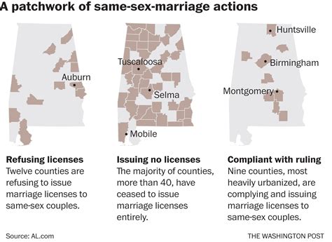 Judicial Defiance In Alabama Same Sex Marriages Begin But Most