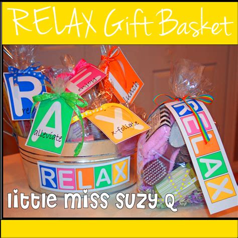 suzy  relax gift idea  printable tags