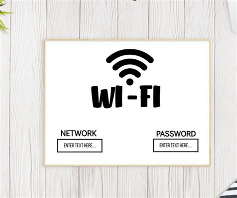 wifi password sign editable wifi sign template wifi password