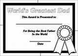 Coloring Dad Greatest Pages Fathers Certificate Father Worlds Happy Certificates Dads Colouring Printable Cards Gift Diy Teacher Quotes Movie Awards sketch template