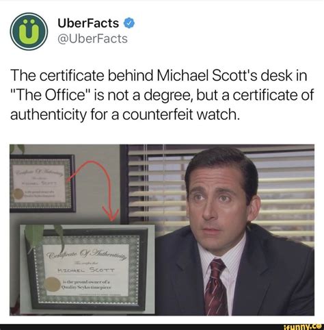 the certificate behind michael scott s desk in the office