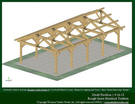 plans perspectives  elevations  timber pavilions
