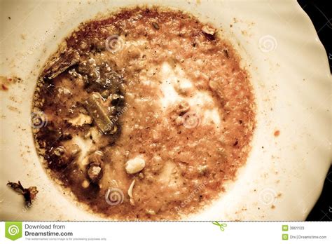dirty food plate stock  image