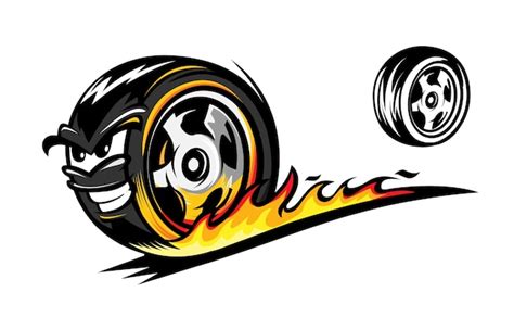 premium vector fire wheel cartoon
