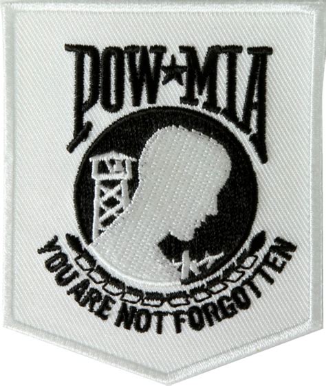 white pow mia patch  military veteran patches