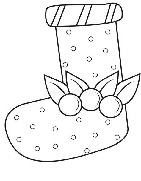 christmas sock coloring page stock illustration illustration