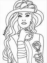 Coloring Pages Adults Adult Blank Book Girl People Colouring Books Color Sheets Faces Face Girls Women Fashion Beautiful Drawing Digi sketch template