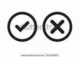 Tick Cross Simple Vector Check Mark Yes Decision Graphic Gray Checkmark Ok Signs Circle Isolated Icons Background Template Shutterstock Marks sketch template