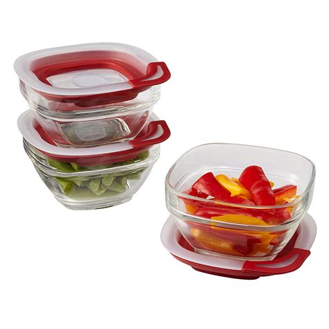 Rubbermaid Easy Find Lid 1 Cup Glass Food Storage Container 3 Pack