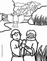 Coloring Jesus Baptism Pages Sunday School Baptist John Kids Bible Crafts Activities Miracles Flame Clipart Template Cliparts Catholic Preschool Lesson sketch template
