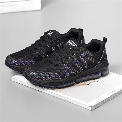 reflective sneakers women running shoes air cushion black sport