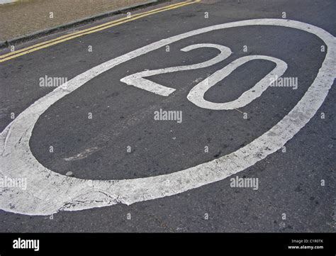 mile  hour sign  road  calm  speed  traffic stock photo alamy