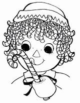 Raggedy Ann Coloring Pages Andy Cane Candy Sweet Netart Getcolorings Printable Worksheets Print Color sketch template