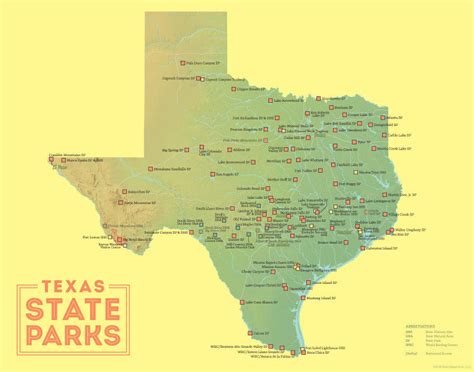 texas state parks map  print  maps