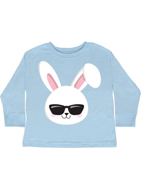 inktastic cute bunny white bunny bunny wearing sunglasses toddler long sleeve  shirt
