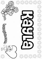 Kayla Kasey Coloring Pages Color Print Hellokids Names sketch template
