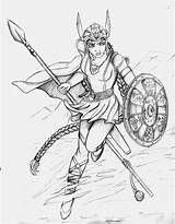 Valkyrie Deviantart Coloring Norse Pages Flight Warrior Viking Drawings Line Female Mythology Girl Adult Nordic Next Piece Valkyries Odin Visit sketch template