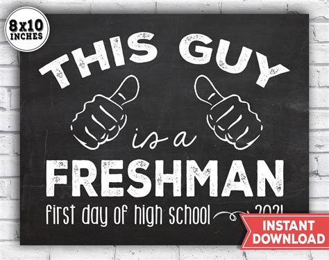 day  freshman year sign  st day  high school etsy