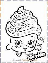 Coloring Shopkin Print Cupcake Queen Shopkins Cartoon Pages sketch template