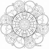Steampunk Coloring Pages Cogs Mandala Gears Drawing Gear Adult Printable Mandalas Color Eat Don Paste Clipart Donteatthepaste Template Royalty Sketch sketch template