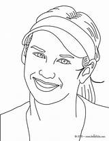 Anna Coloring Kournikova Close Color Online Tennis Pages Hellokids Print sketch template