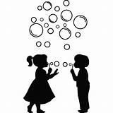 Silhouette Bubbles Blowing Bubble Clipart Girl Little Child Beer Getdrawings Stickers Transparent Muraux Pour sketch template