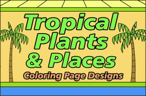 tropical plants coloring page designs