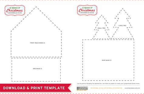 printable gingerbread house template  kids