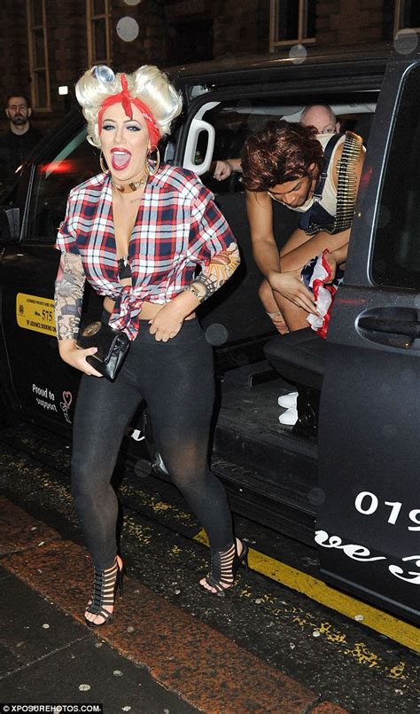 holly hagan undergoes a trashy makeover for fancy dress night out daily mail online