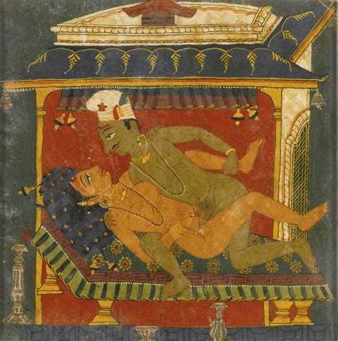 Lovers Engaged In Lovemaking On A Bed Miniature Painting