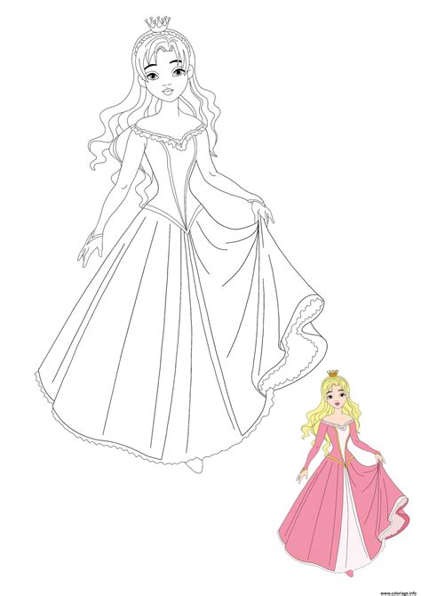 coloriage beautiful princesse dessin princesse  imprimer