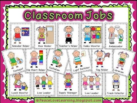 preschool classroom job chart printables preschool classroom idea