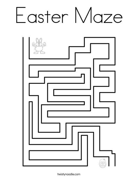 easter maze coloring page twisty noodle