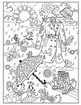 Coloring Pages Adult Cat Marjorie Sarnat Mandala Books Dogs Raining Cats Fanciful Fashions Dog Book Printable Sheets Rain Rated Målarböcker sketch template