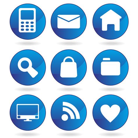 vector    blue web icons