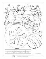 Tracing Christmas Worksheets Coloring Kids Pages Itsybitsyfun sketch template