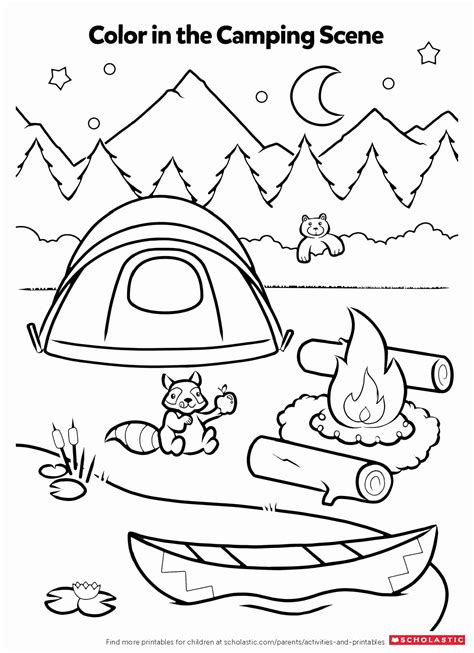 colouring worksheets preschool   camping coloring pages