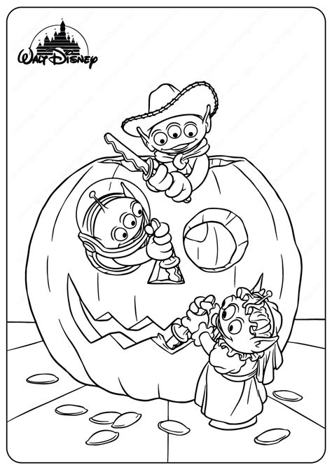 disney toy story aliens halloween coloring pages  printable
