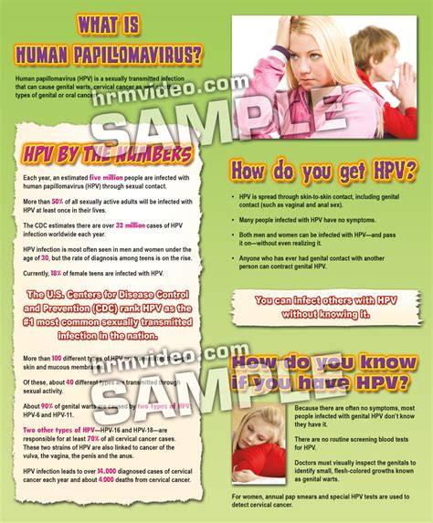 Spotlight On Hpv Pamphlets Human Relations Media K 12 Video And