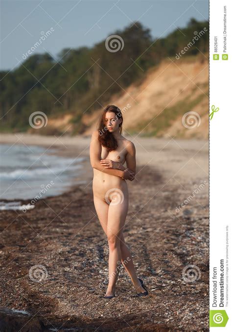 Naked Girl Outdoors Enjoying Nature Stock Image Image Of