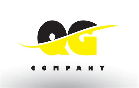 qg qg logo de letra negra  amarilla  swoosh  vector en vecteezy
