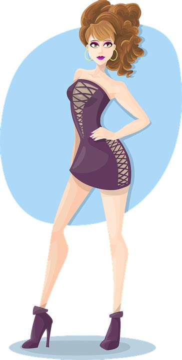 Free Vector Graphic Girl Curly Disco Dress Night Free Image On
