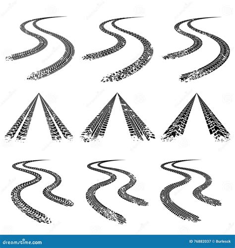 route de trace de pneu collection de vecteur illustration de vecteur illustration du fond