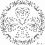Coloring Celtic Shamrock Pages Mandala Cross Knot Printable Adults Colouring Pattern Irish Template Print Mandalas Clipart Sheets Knots Patterns Library sketch template